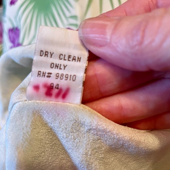 WALTER Vintage 90s Silk Strapless Halter Slip Dress Tropical Floral Party Size 2 - Picture 8 of 8